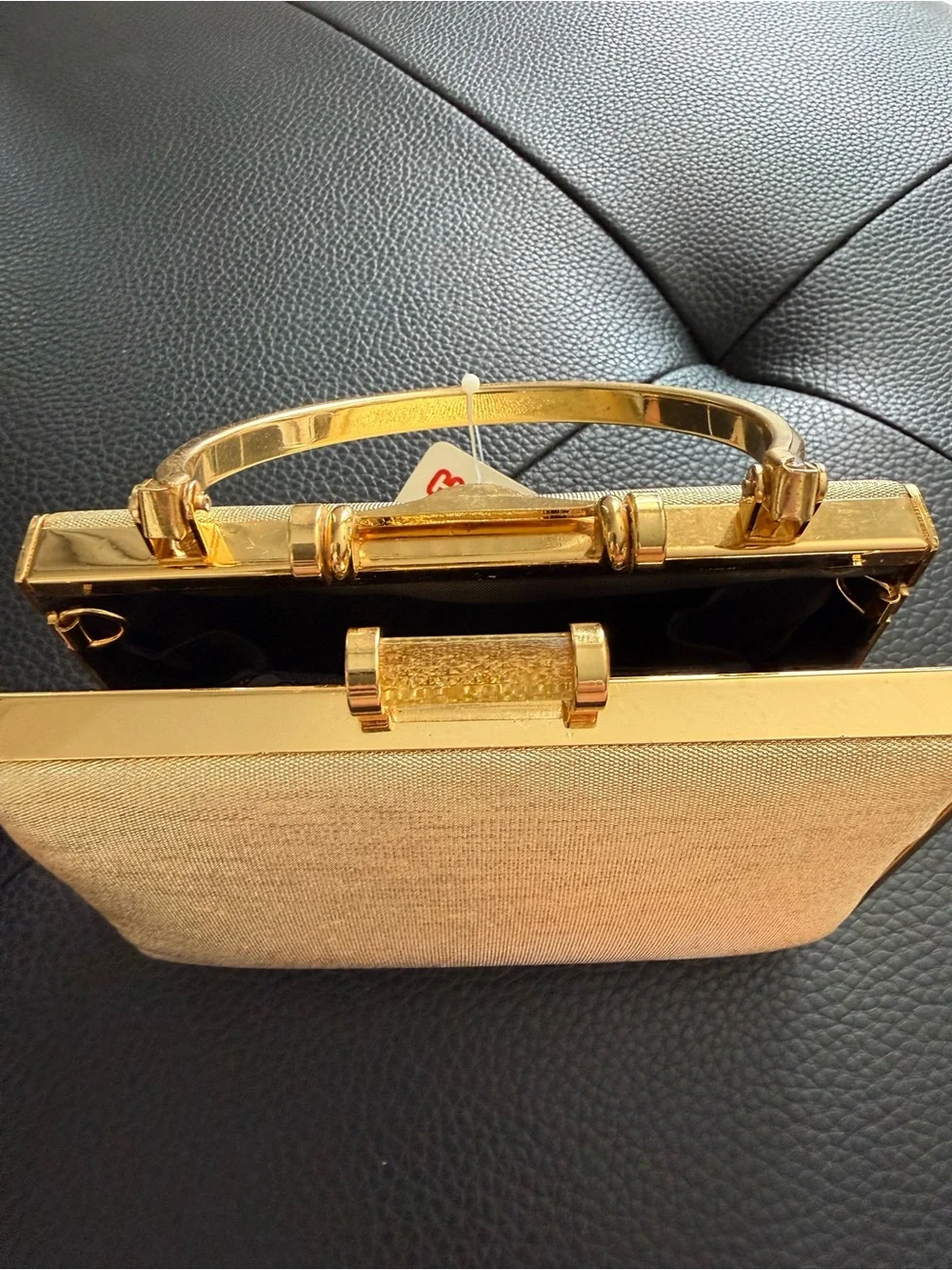 Vintage 2000s Gold Hard Shell Clutch Bag ✨ New with Tags